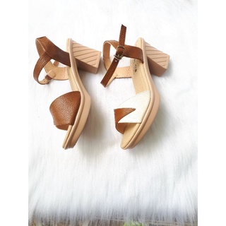Sandal gót nữ da bò thật cao cấp vi vi s34