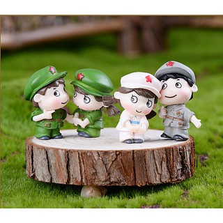 Cặp Đôi Quân Y Dễ Thương - Phụ Kiện Trang Trí Tiểu Cảnh Sen Đá/Bonsai, Terrarium