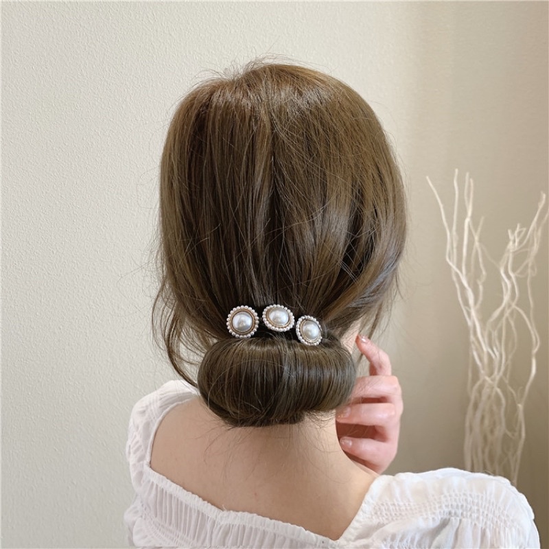 Thanh búi tóc đính ngọc trai, dây buộc tóc đính ngọc trai phong cách Hàn Quốc