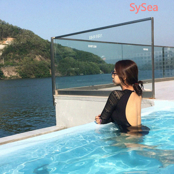 Đồ bơi một mảnh tay dài phối ren hở lưng quyến rũ dành cho nữ