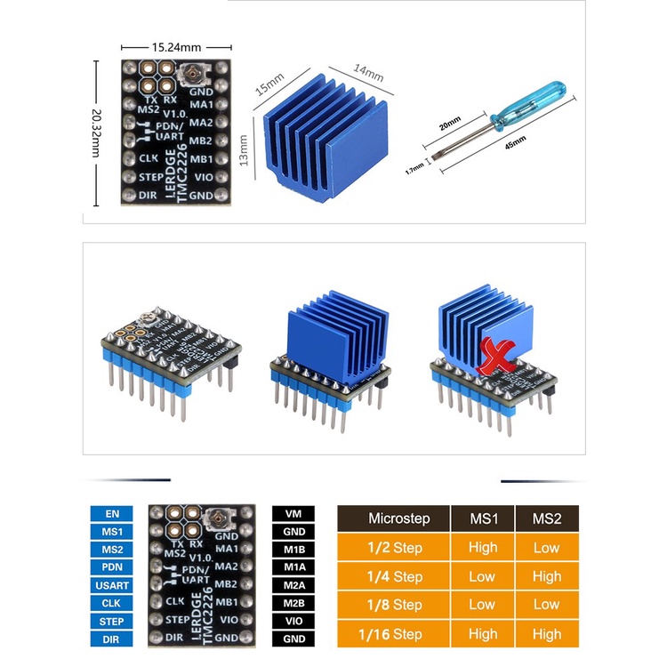 Driver Điều Khiển Động Cơ Bước Lerdge Tmc2226 chất lượng cao