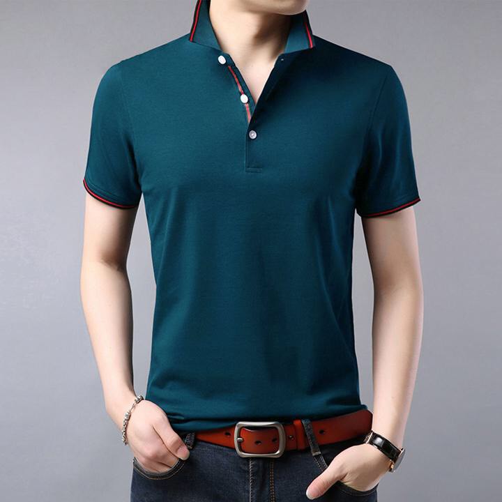 Áo thun phối viền sang trọng đẳng cấp Bonado BN09 - Xanh Coban