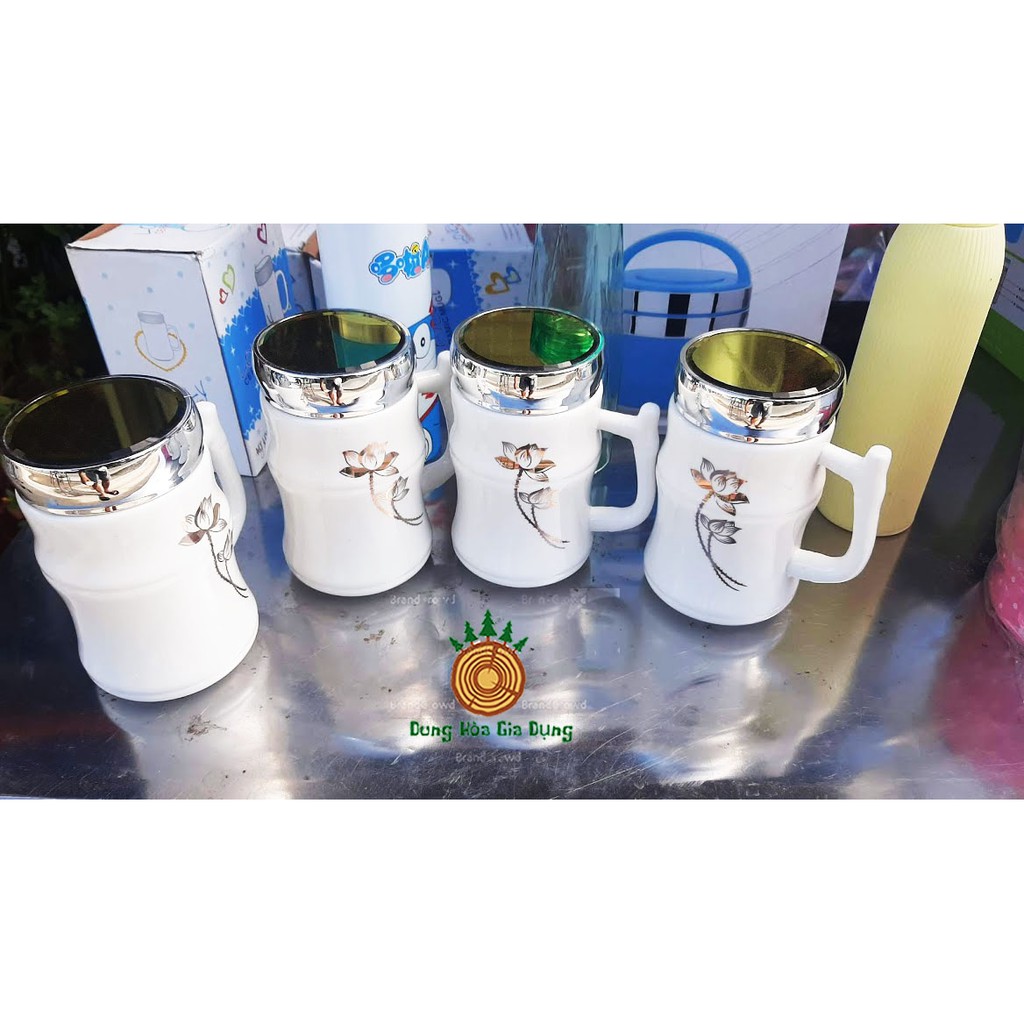 Ly Sứ Giữ Nhiệt Có Quay Nắp Vặn Tráng Gương 400 ml