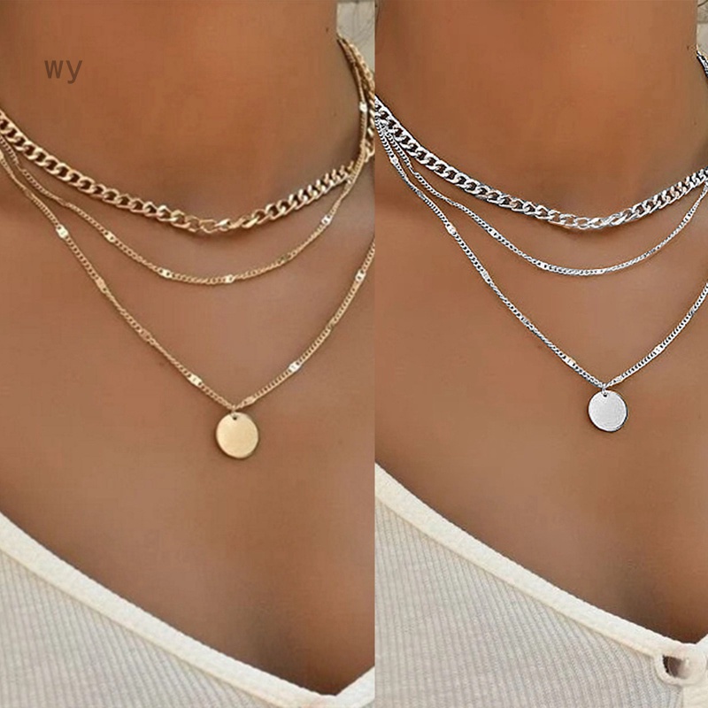 Vòng cổ Mạ Vàng Nhiều Lớp Phong Cách Bohemian Cổ Điển Cho Nữ