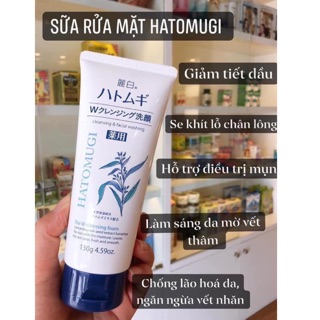 Sữa rửa mặt gạo ý dĩ Hatomugi của Nhật 170g