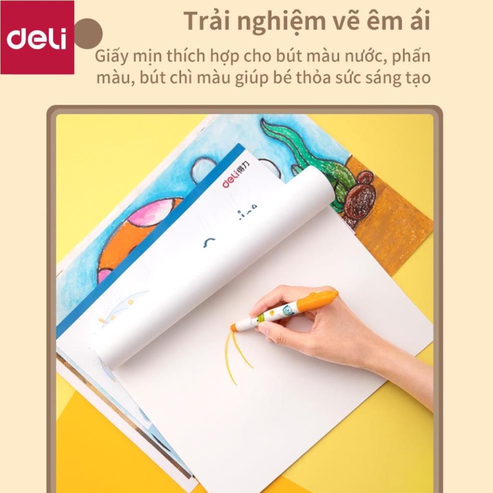 Vở vẽ học sinh A4 Deli 20 trang - Màu Hồng/Xanh - 1 quyển - 73382 [Deli]