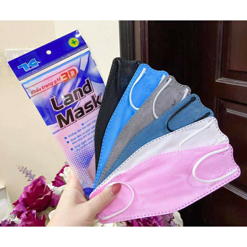 Khẩu Trang 3D Kháng Khuẩn LandMask 1 Túi 6 Cái - Dày 3 Lớp Vải Không Dệt, Chính Hãng Y Tế