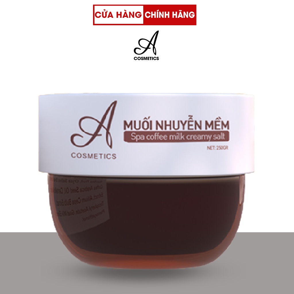 Muối tẩy da chết body giúp da mềm mịn, trắng sáng, muối nhuyễn A cosmetics 250g