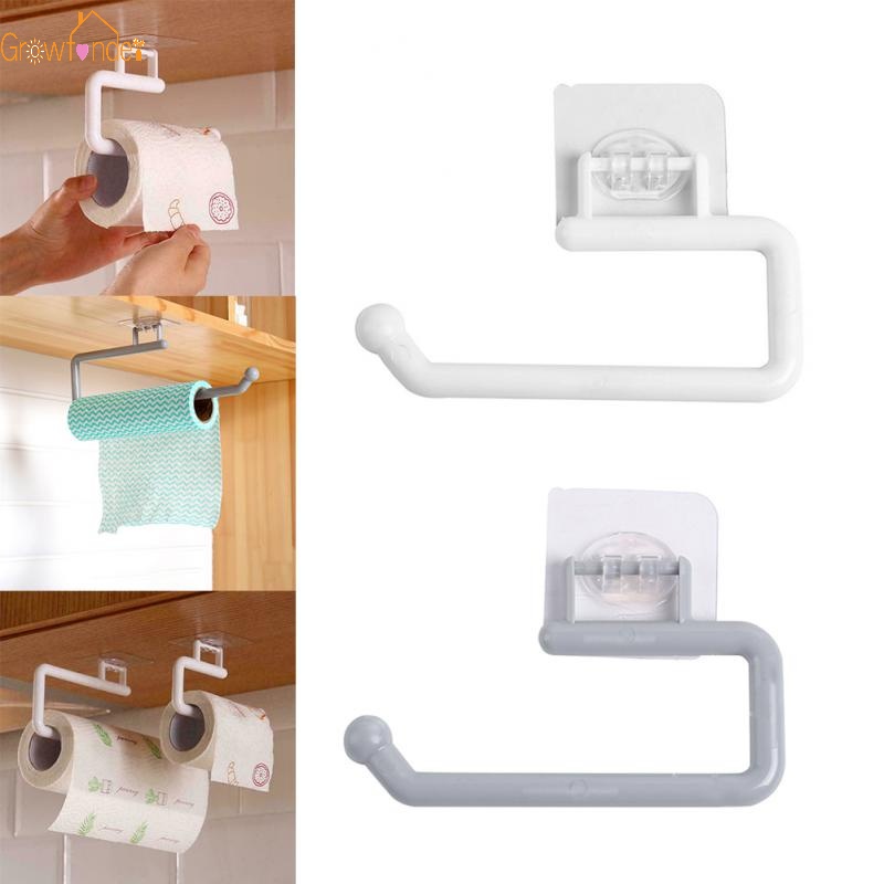 1 Giá Đỡ Cuộn Giấy Vệ Sinh Tự Dính Có Thể Điều Chỉnh Treo Tủ Chén Nhà Bếp