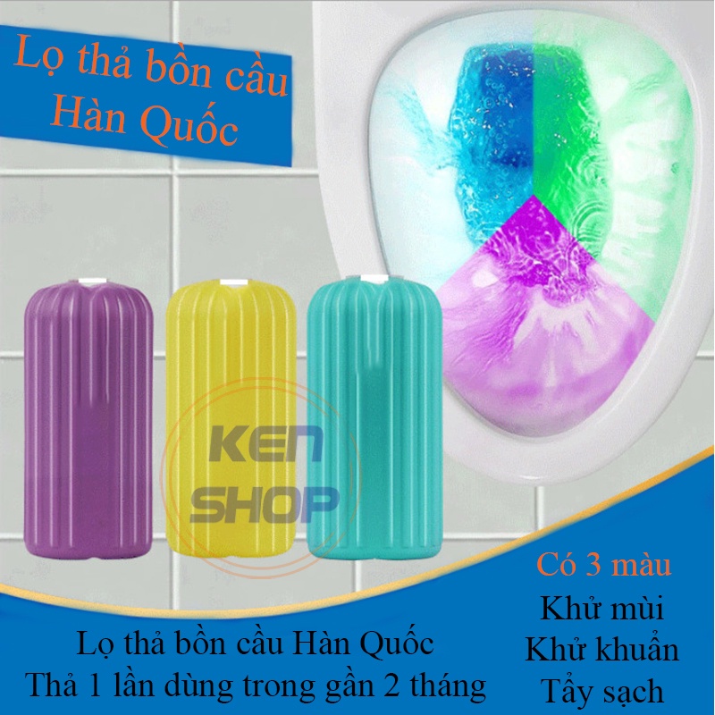 Không mùi hương - Lọ thả bồn cầu hàn quốc, lọ tẩy diệt khuẩn khử mùi toilet phiên bản mới với 4 màu sắc tự nhiên