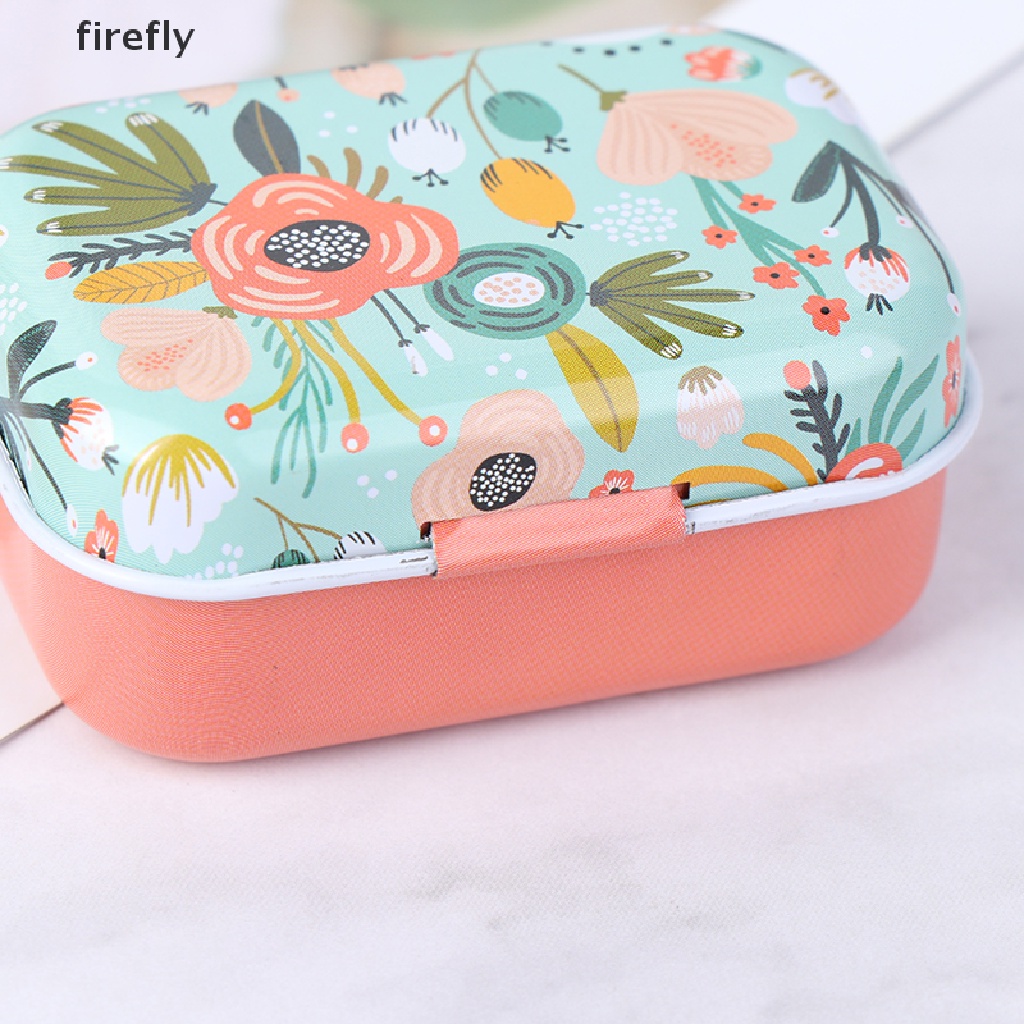 (firefly) Hộp Thiếc Mini Đựng Trang Sức / Tiền Với Hoa