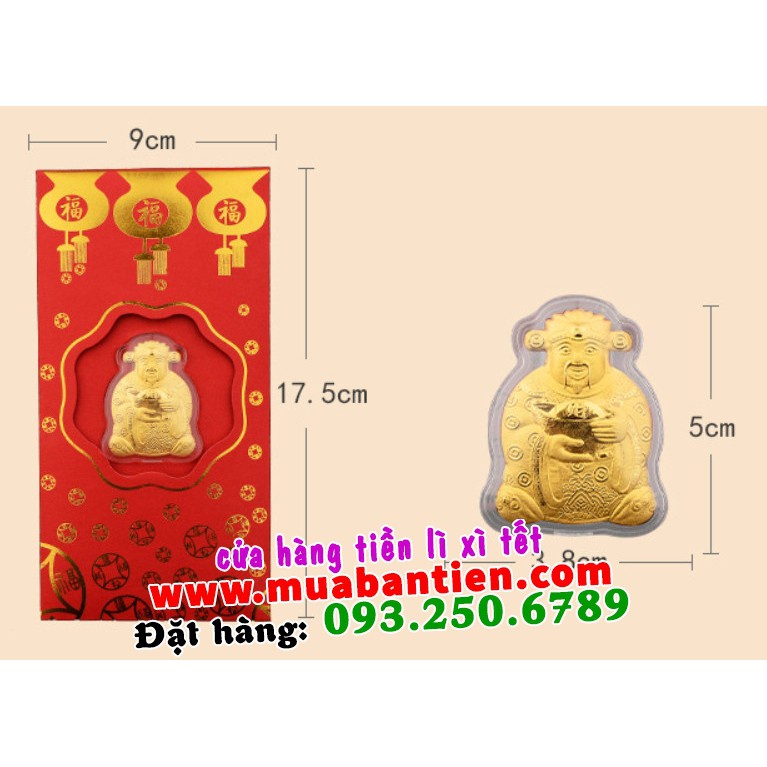 [SIÊU TIẾT KIỆM - HOT 2023] COMBO 5 BAO LÌ XÌ THẦN TÀI MẠ VÀNG DL CAO CẤP ĐẸP - GIÁ SIÊU RẺ