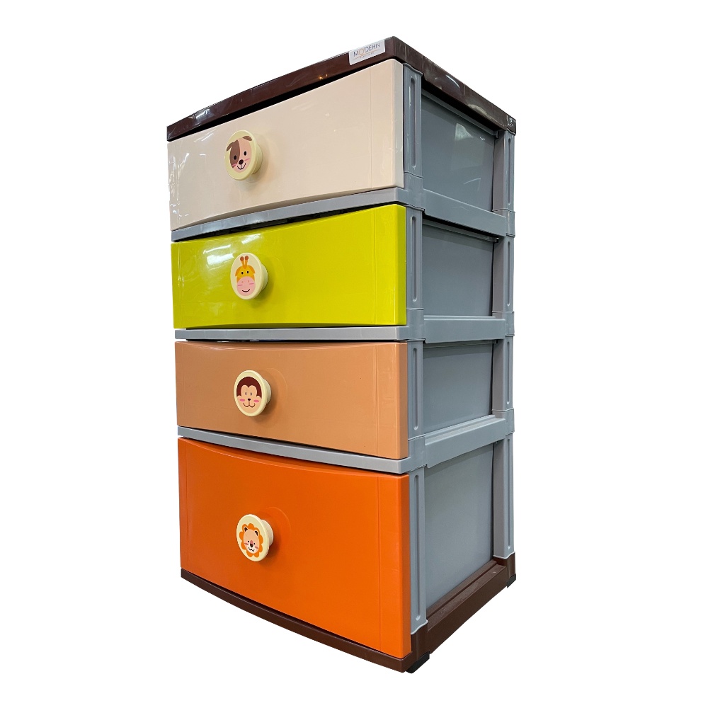 HomeBase STACKO Tủ nhựa 4 tầng bằng B56 Safari Thái Lan W57xD48xH95cm pha màu