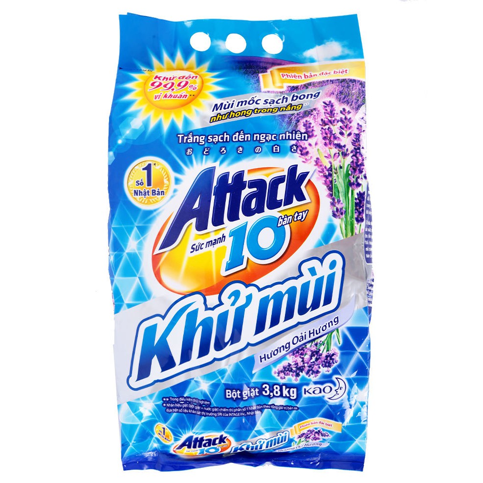 [Nhập HC1712 giảm 10%]Bột giặt attack 3,8.Số 1 Nhật Bản.