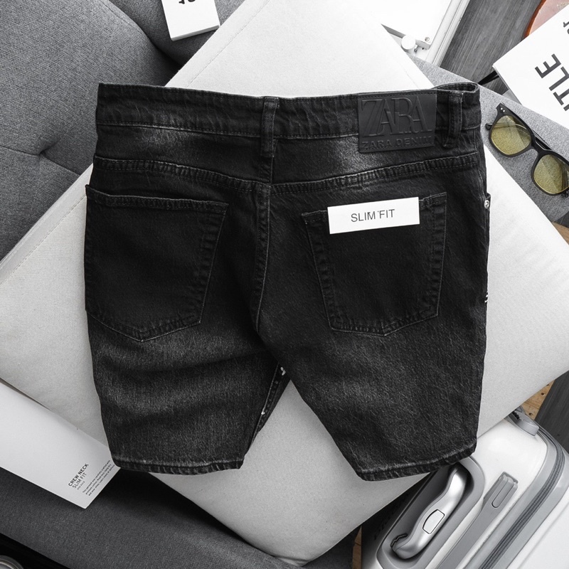 Short Bò Nam cao cấp xám đen jean nam xuất xịn co giãn