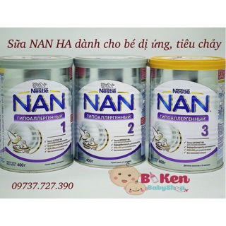 Sữa Nan HA 400gr đủ số dành cho bé dị ứng - Hàng xách tay Nga date 2020
