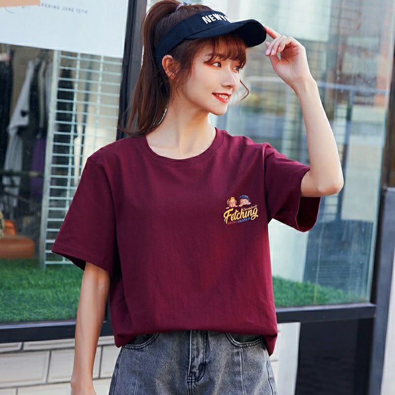 áo thun nữ form rộng unisex tay ngắn cực chất in họa tiết
