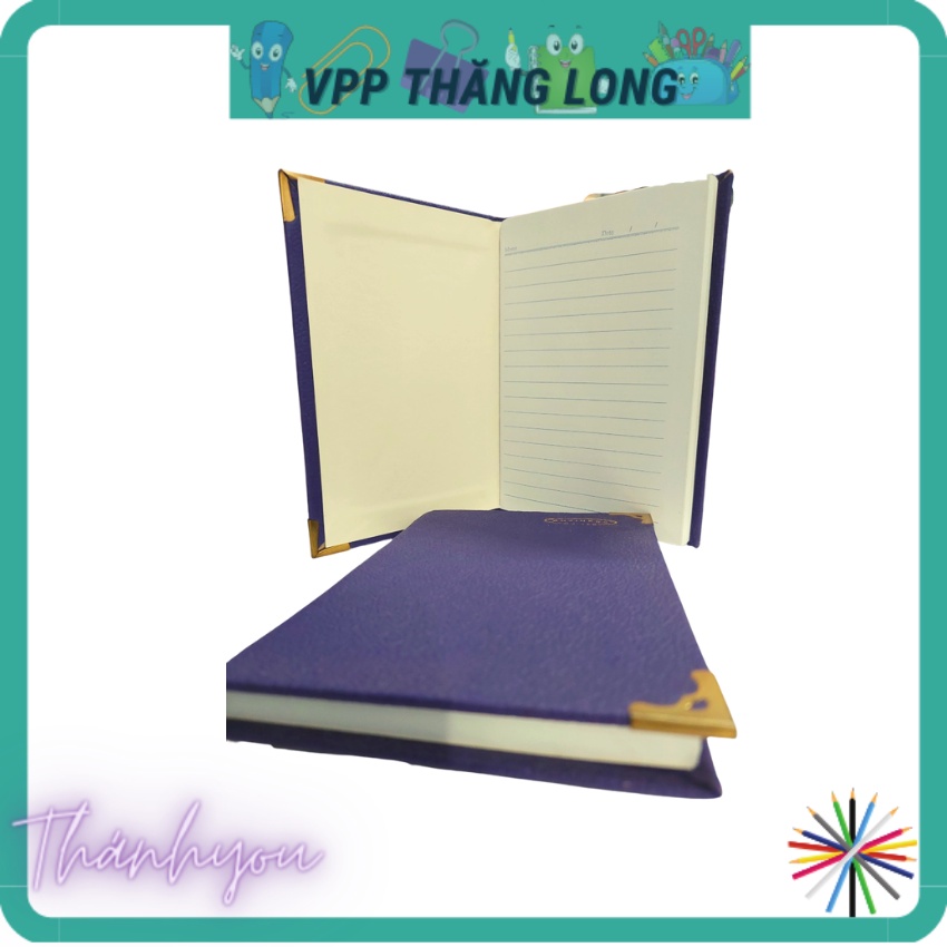Sổ bìa cứng business B3 160 trang màu tím Hải Tiến