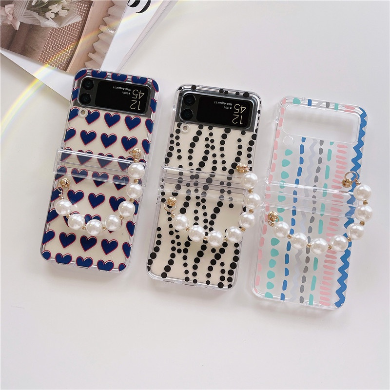 Ốp Điện Thoại Trong Suốt Chống Sốc In Hoạt Hình Dễ Thương Cho Samsung Galaxy Z Flip 4 Z Flip 3 Zflip 3 Kèm Dây Đeo Cho Samsung Z Flip 4 Flip 3
