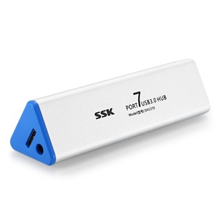 Bộ chia hub usb 7 port 3.0 vỏ nhôm, có cấp nguồn ssk shu370 - bộ chia hub