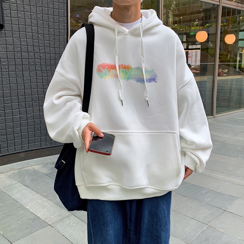 Áo hoodie AOKANG dài tay dáng rộng phong cách đường phố Mỹ cá tính cho nam tùy chọn màu sắc