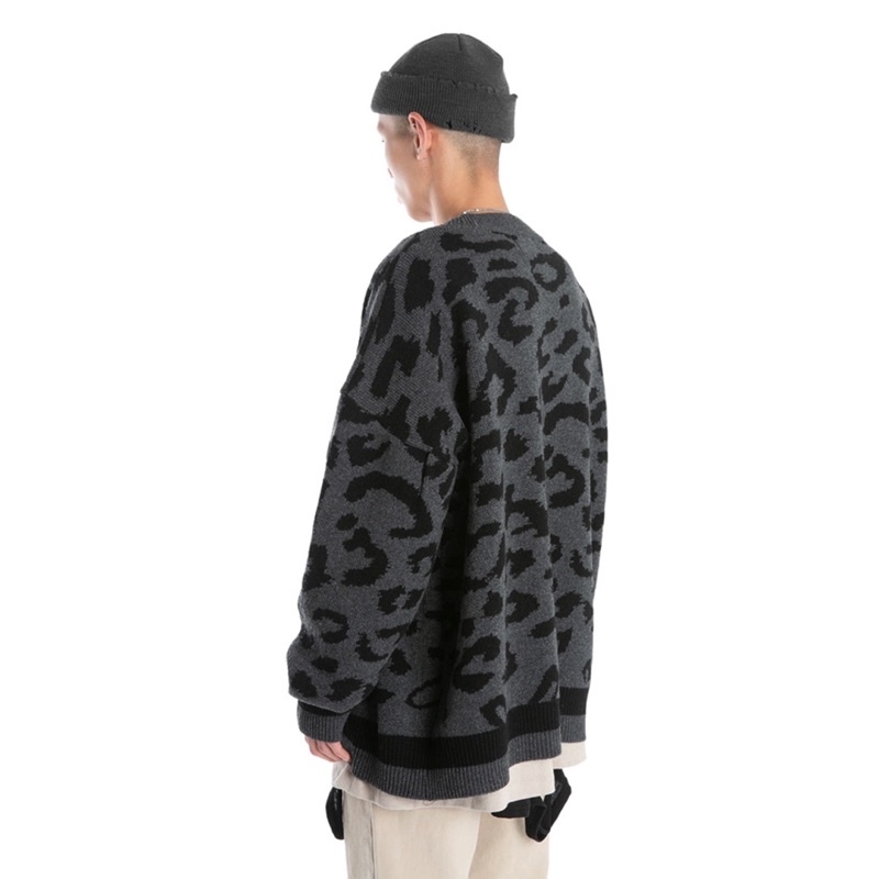 Áo cardigan len hoạ tiết da báo phong cách Unisex - leopard CARDIGAN
