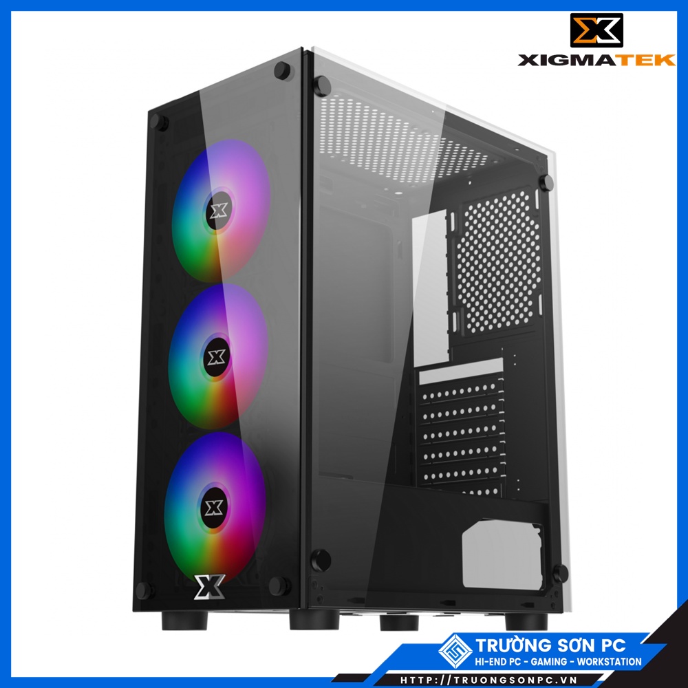 Vỏ Case XIGMATEK XIGMATEK HERO 3F (EN45129) - ATX, 2 SIDE TEMPERED GLASS, KÈM 03 FAN XIGMATEK X20F