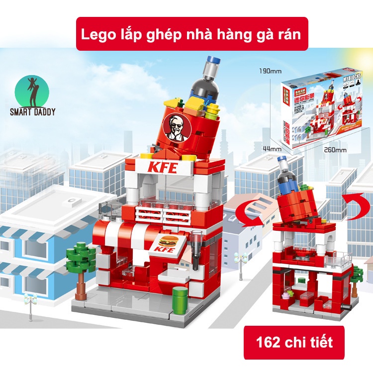 Đồ chơi lego lắp ghép nhà hàng thương hiệu - Thành phố thu nhỏ cho bé