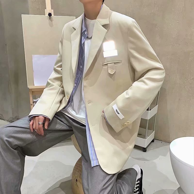 Áo khoác nam Blazer dáng rộng phong cách thời trang Hong Kong cho nam giới  unisex blazer simple áo khoác blazer nữ fashion áo khoác nam