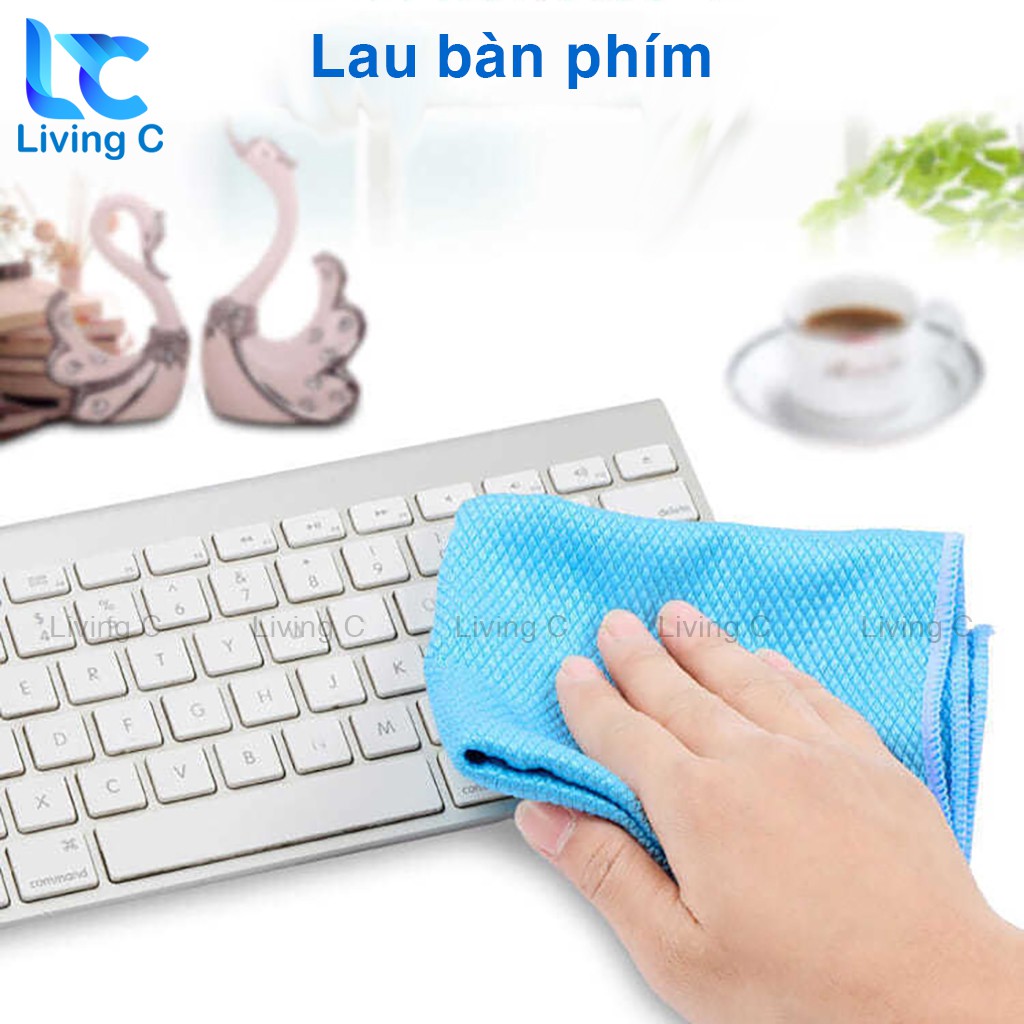 Khăn lau kính lau màn hình đa năng Living C , khăn lau chén đĩa nhà bếp không rụng lông _KLK4