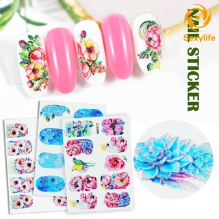 5D Embossed Watermark Nail Sticker Flower Decals Manicure Decoration Nail Decal Sticker