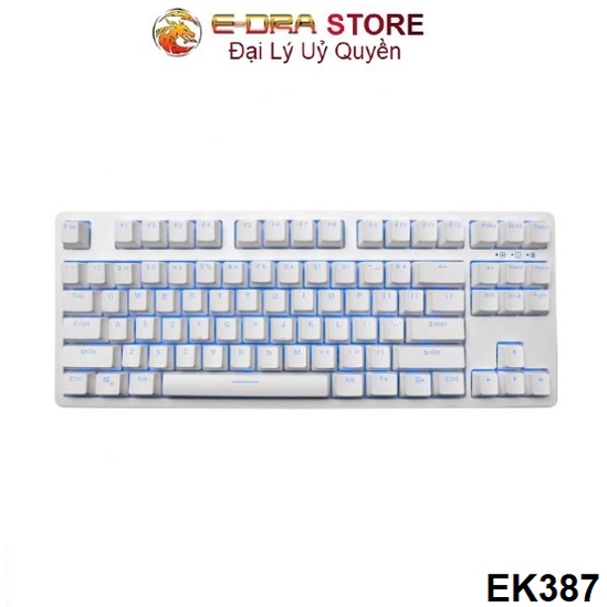 Bàn phím cơ E-DRA EK387 Trắng White ( Blue / Brown/ Red Switch )