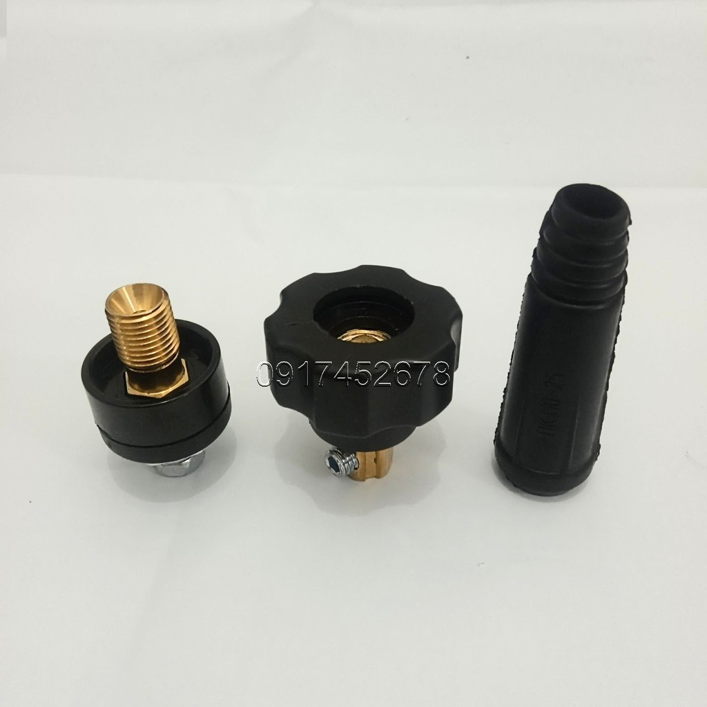 Bộ giắc máy hàn xoáy ren 10-25/35-50, jack máy hàn
