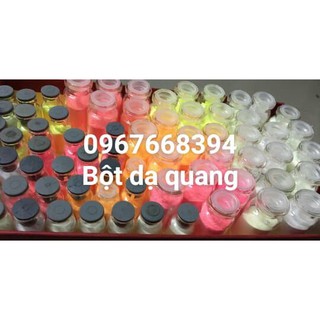 com bo 10 lọ bột dạ quang đủ màu ( tặng que vẽ, cọ vẽ )