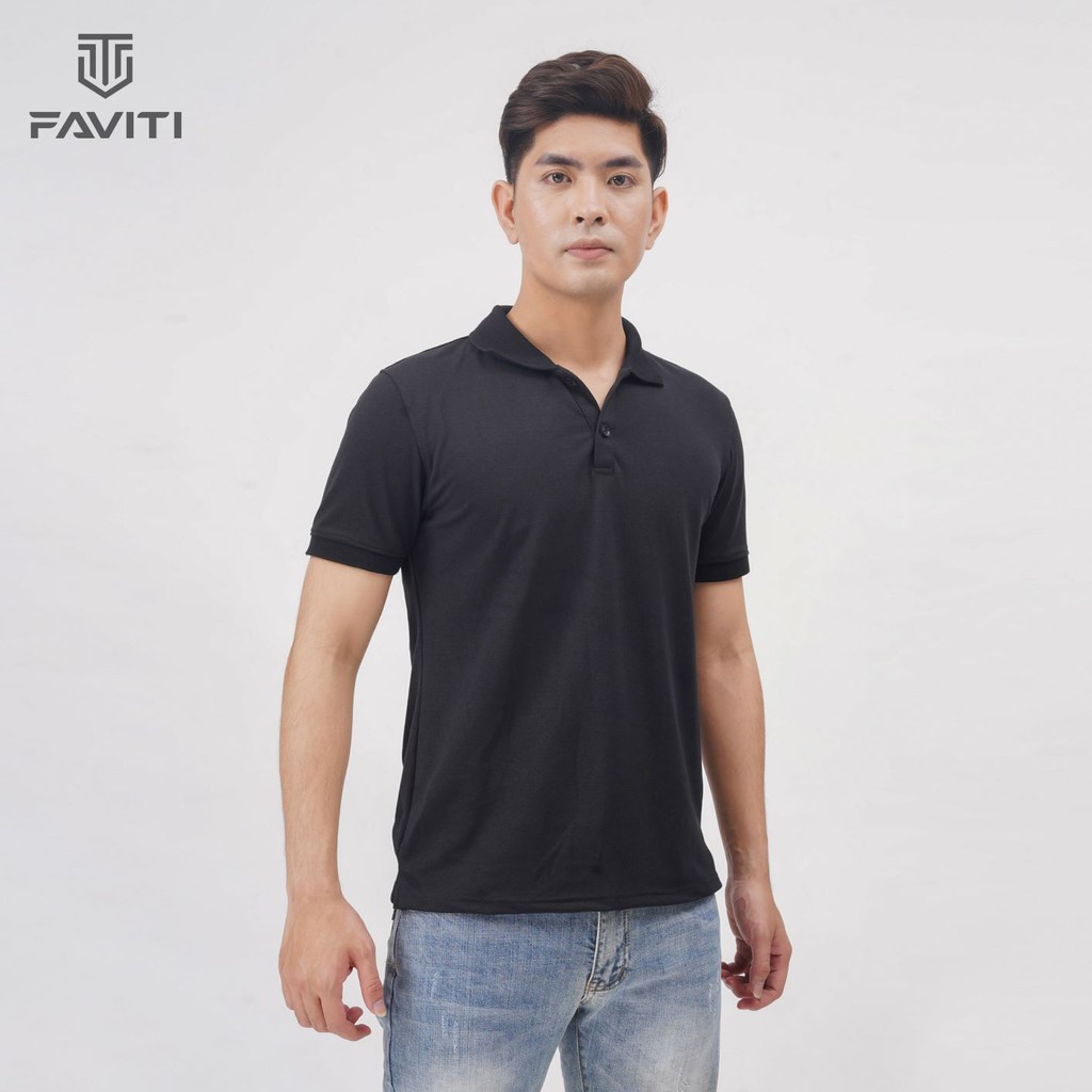 Áo Thun Phông Nam Trơn có cổ đẹp tay ngắn Áo Polo Nam cao cấp rẻ đẹp FAVITI AT01 | BigBuy360 - bigbuy360.vn