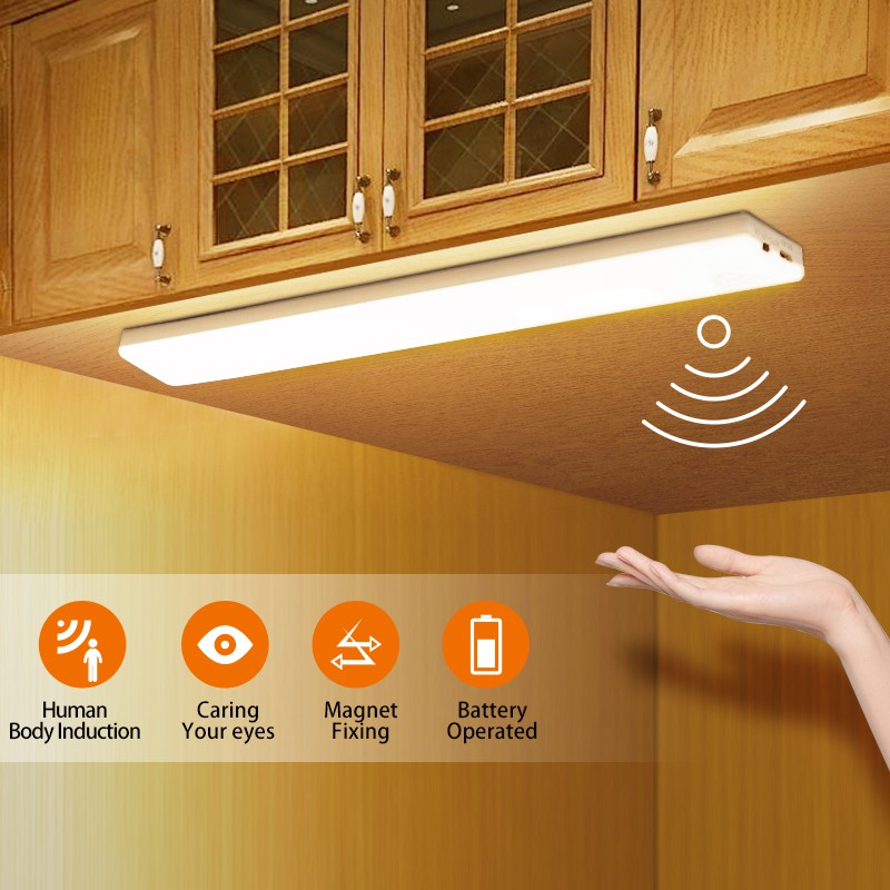 Đèn Led 72 Bóng Cảm Biến Chuyển Động Gắn Tủ Quần Áo / Nhà Bếp Có Thể Sạc Lại Bằng Cổng Usb