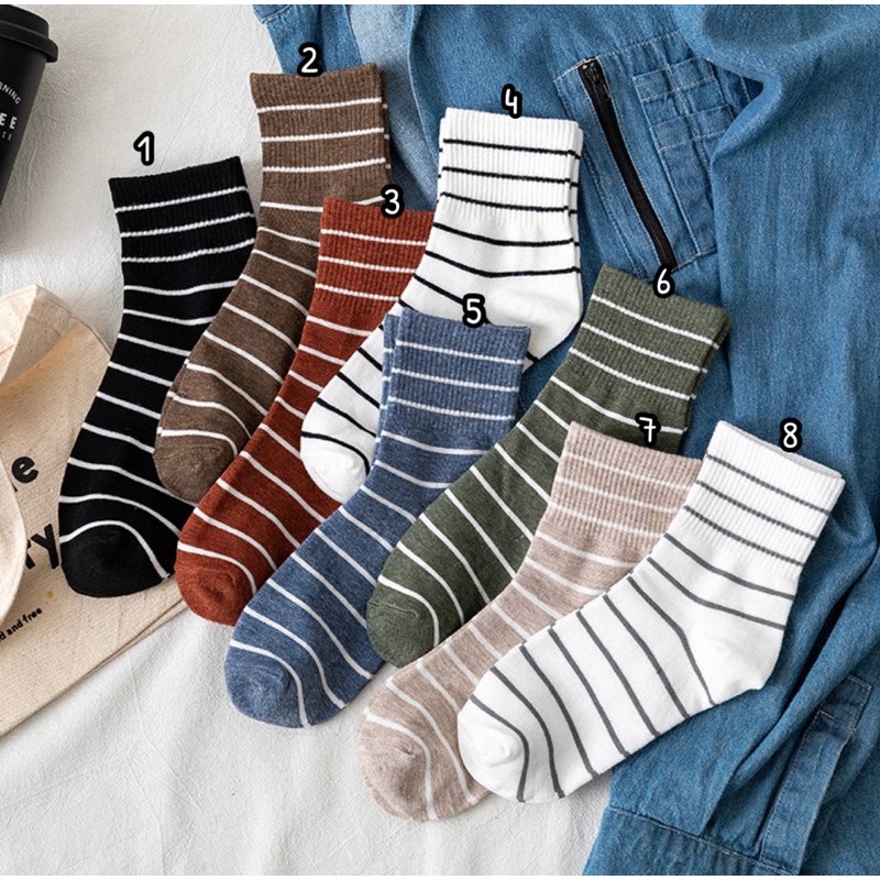TẤT VỚ KẺ NGANG ĐƠN GIẢN - BASIC STRIPES SHORT SOCKS
