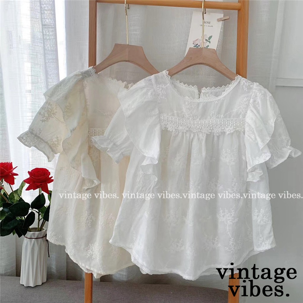 🚛[FREESHIP] Áo babydoll viền bèo vải thêu họa tiết Ulzzang (hàng QCCC) - CÓ SẴN + ẢNH THẬT TỰ CHỤP