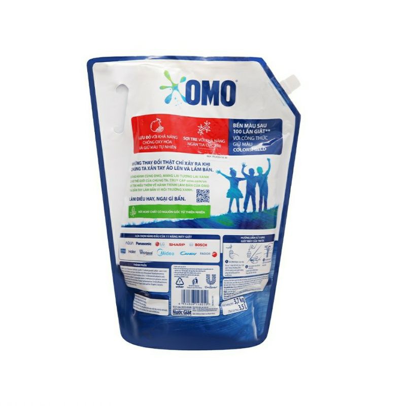 nước giặt omo matic cửa trước và cửa trên 3.7kg ( mẫu mới)