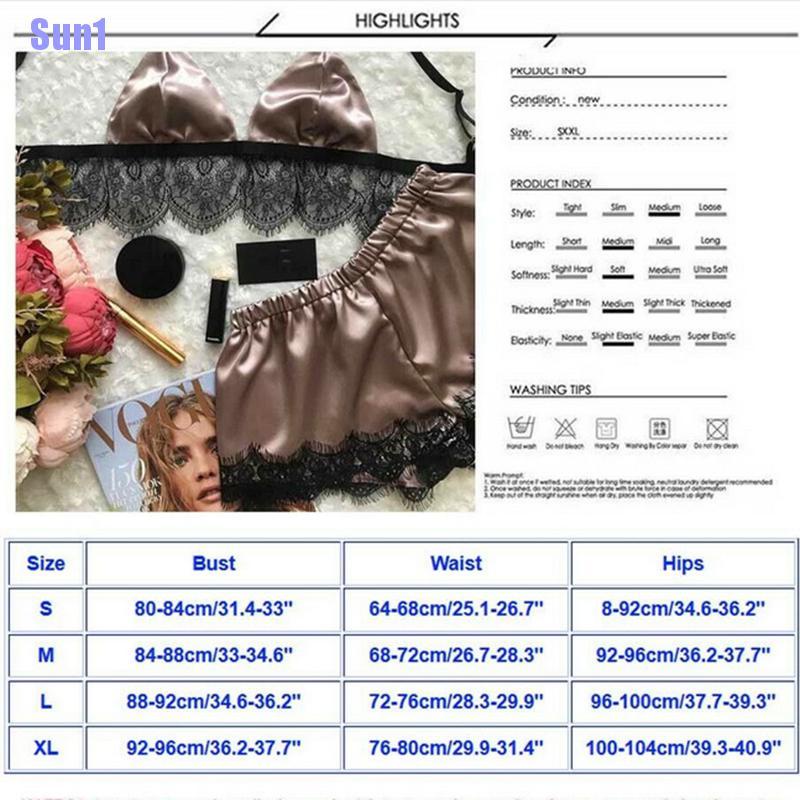 1 Bộ Đồ Ngủ Vải Satin Cổ Chữ V Thời Trang Dành Cho Nữ