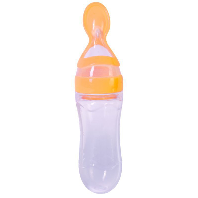 Bình Tập Ăn Bằng Silicone Kèm Muỗng Tiện Lợi Dành Cho Trẻ