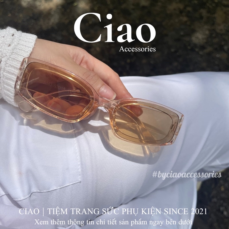 [HOẢ TỐC 1H] Mắt kính/ Kính mát plastic thiết kế bản chữ nhật mã 21 Ciao accessories