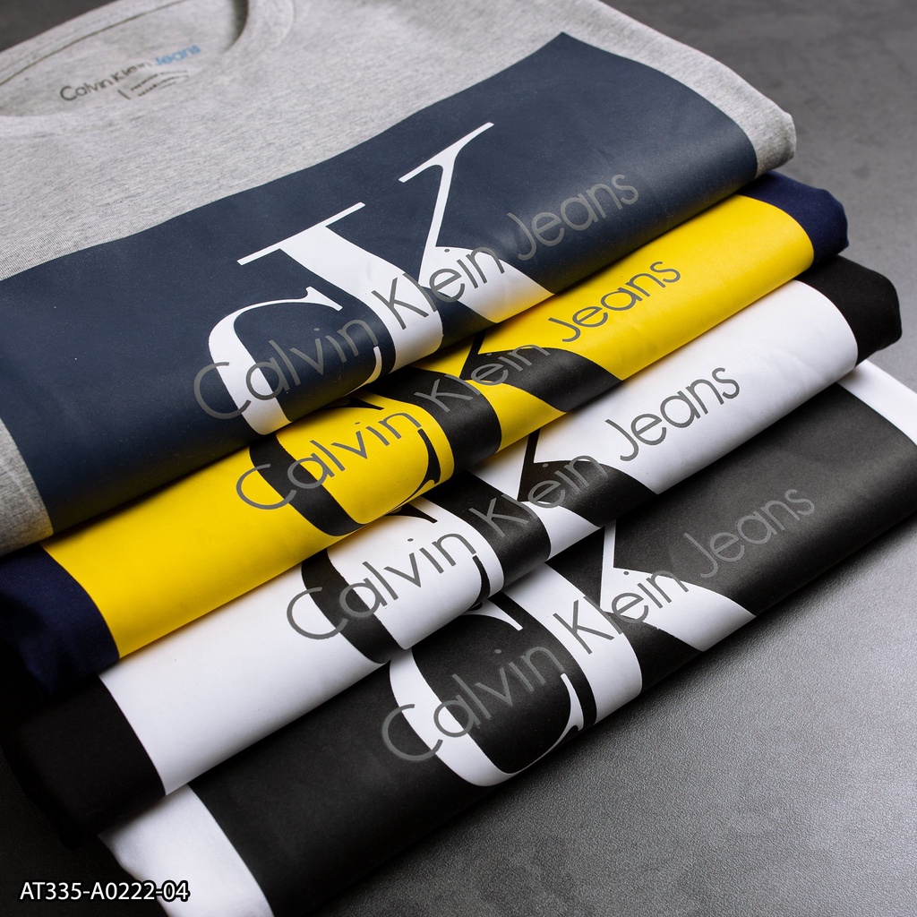 Áo thun nam Calvin Klein 100% Cotton AT335 - in hoạ tiết dạng khối