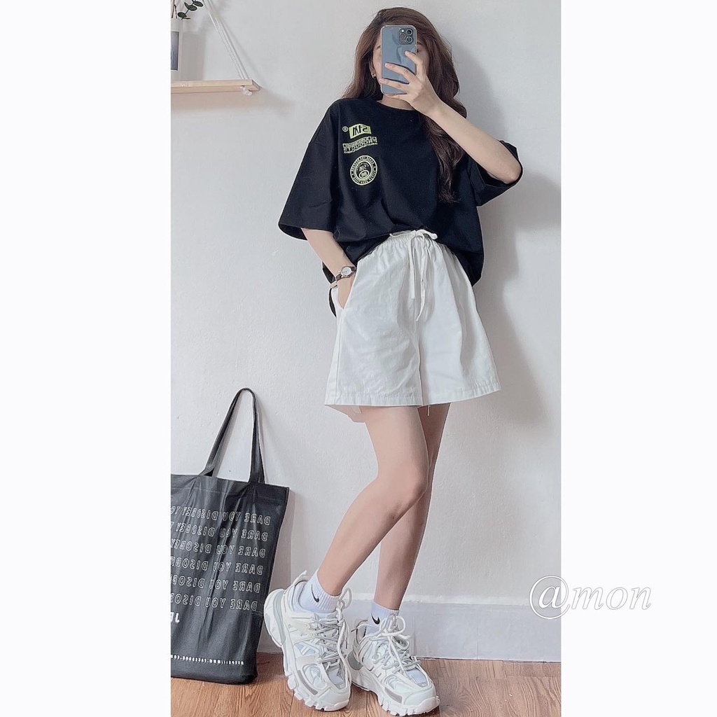 2101628 Quần short kaki thô trơn ulzzang nữ phong cách hàn quốc basic nhiều màu freesize