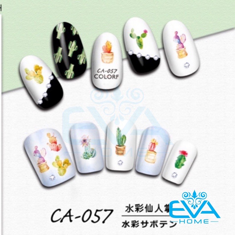 Decal Dán Móng Tay 3D Nail Sticker Hoạ Tiết Cây Xương Rồng Cactus Tree CA057