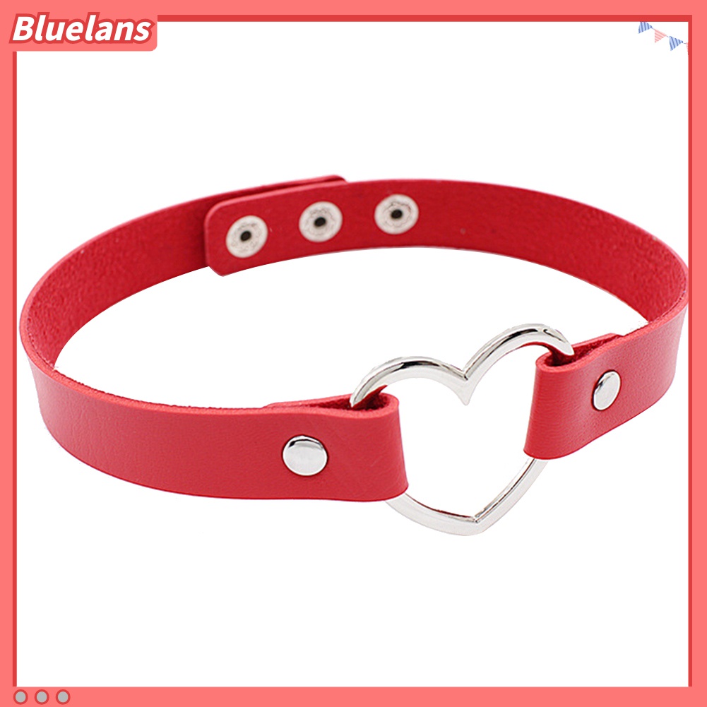 Vòng Cổ Giả Da Mặt Trái Tim Phong Cách Punk Thời Trang Chỉnh Được 48h Dành Cho Bạn Nữ
