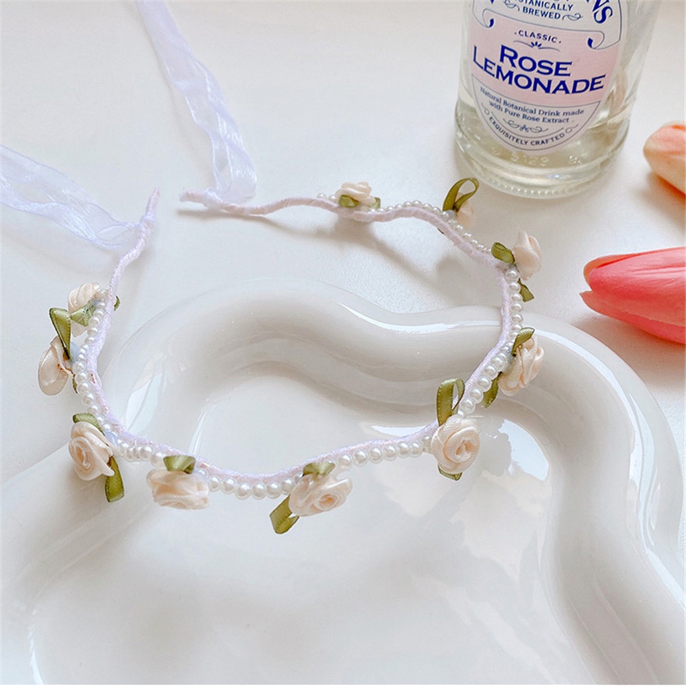 Băng Đô Ren Đính Hoa Và Ngọc Trai Xinh Xắn Cho Nữ