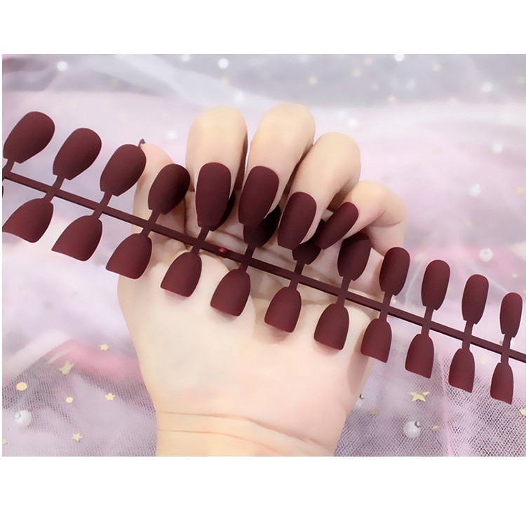 (TẶNG KEO DÁN) Bộ 24 Móng Tay Giả Dài Siêu Hot Chống Nước Nhiều Màu Sắc Siêu Hot