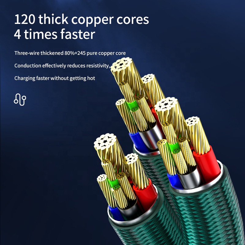 Dây Cáp Sạc Truyền Dữ Liệu Micro USB Type C 100W 3 Trong 1 Cho Điện Thoại iPhone 13 Pro Xiaomi Huawei 6A