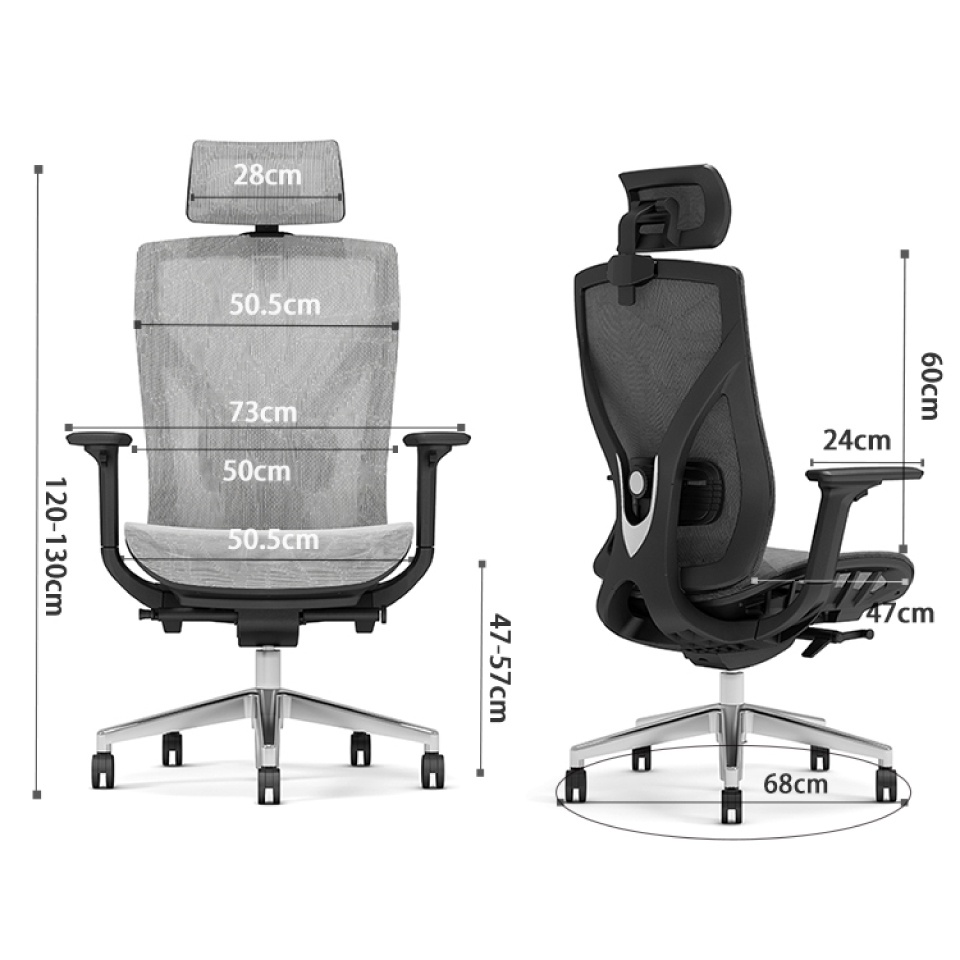 Ghế công thái học GOVI Ergonomic Plato PL3091 - Tựa tay tựa đầu điều chỉnh, mâm ghế ngả và khóa ngả 3 vị trí